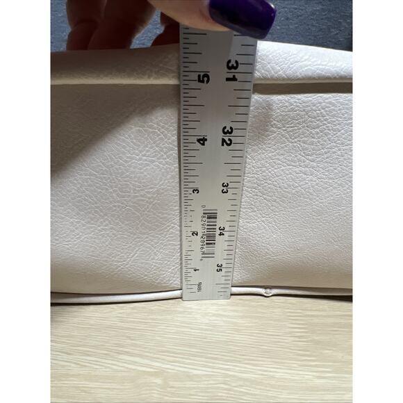 Clarks Ivory Perforated Block Pattern Faux Leather Detachable Crossbody Strap - Picture 11 of 13